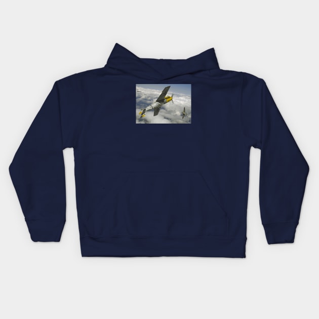 Bf109 vs Spitfire Kids Hoodie by Aircraft.Lover